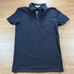 Express Men's S Stretch Polo Shirt Black Short Sleeve Cotton Blend Minimalist